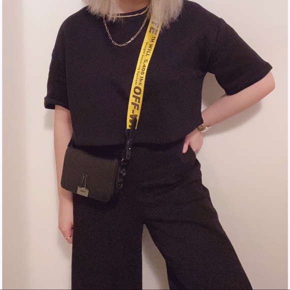 Off-White Black Mini Plain Binder Clip Flap Bag - Picture 2 of 12